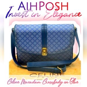Celine Macadam Shoulder/Crossbody Bag in Blue